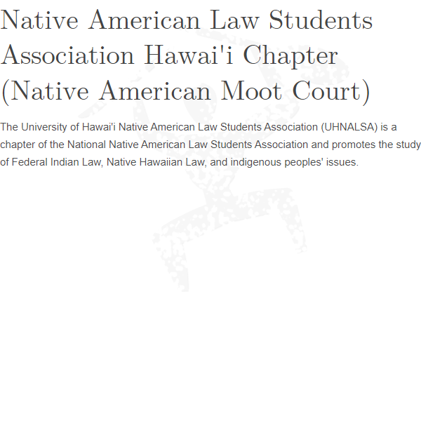 Native American Cultural Organization in USA - Native American Law Students Association Hawaii Chapter